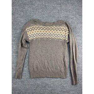 Sherpa Adventure Gear Merino Wool Alpaca Sweater Women's M Brown Aztec Pullover